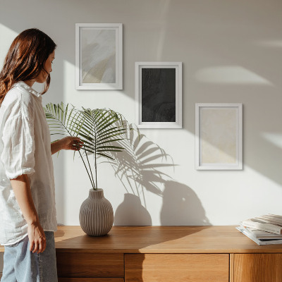 Sada tří obrazů Struktury v různých odstínech minimalismu