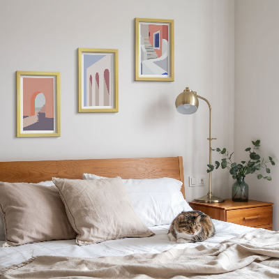 Vícedílný obraz v rámu Ilustrace městské architektury v minimalistickém stylu