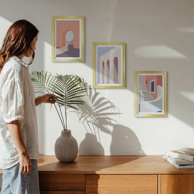 Vícedílný obraz v rámu Ilustrace městské architektury v minimalistickém stylu