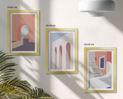 Vícedílný obraz v rámu Ilustrace městské architektury v minimalistickém stylu