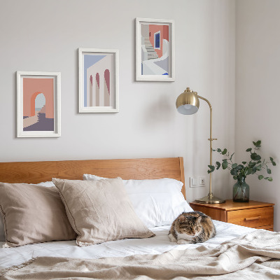 Vícedílný obraz v rámu Ilustrace městské architektury v minimalistickém stylu