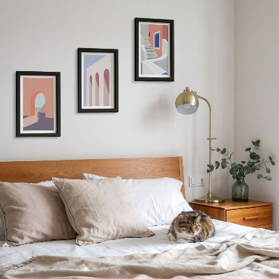 Vícedílný obraz v rámu Ilustrace městské architektury v minimalistickém stylu