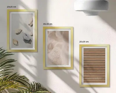 Sada obrazů na zeď s motivem kamenů, dřeva, látky a různých textur