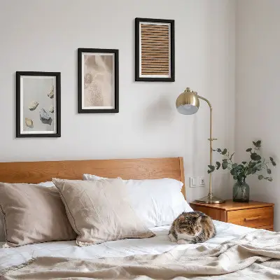 Sada obrazů na zeď s motivem kamenů, dřeva, látky a různých textur
