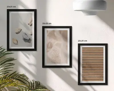 Sada obrazů na zeď s motivem kamenů, dřeva, látky a různých textur