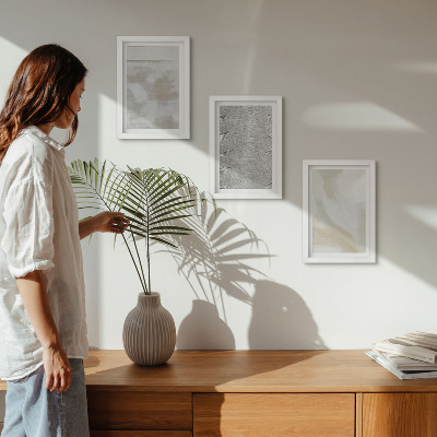 Sada tří obrazů Abstrakce v designu, moderní malířské textury