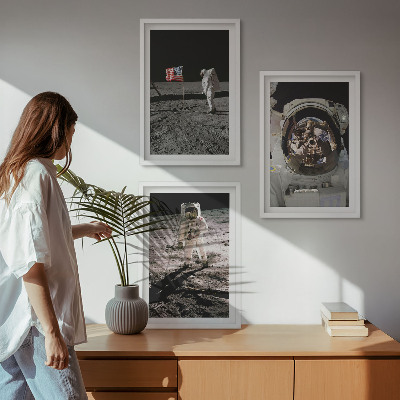 Sada 3 obrazů Přistání astronautů NASA na Měsíci