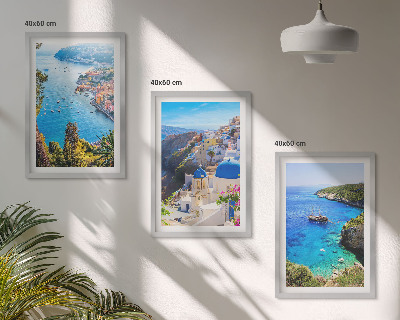 Sada obrazů do obývacího pokoje Řecké pohledy na Santorini Oia