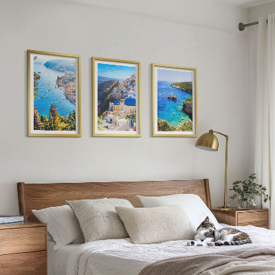 Sada obrazů do obývacího pokoje Řecké pohledy na Santorini Oia