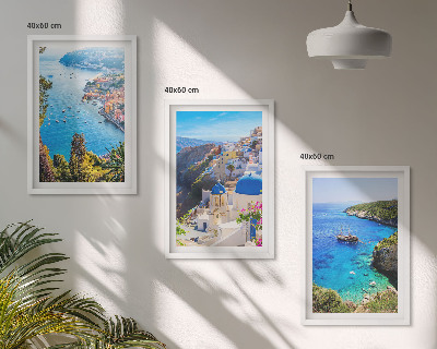 Sada obrazů do obývacího pokoje Řecké pohledy na Santorini Oia