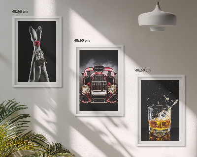 Sada obrazů do obývacího pokoje Dámské nohy růžové auto whisky