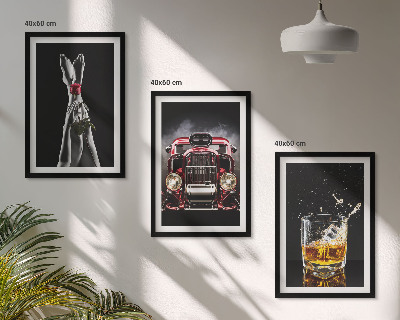 Sada obrazů do obývacího pokoje Dámské nohy růžové auto whisky