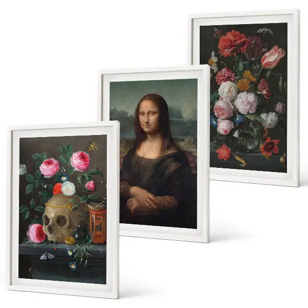 Portrét lebky Mona Lisa sada 3 obrazů