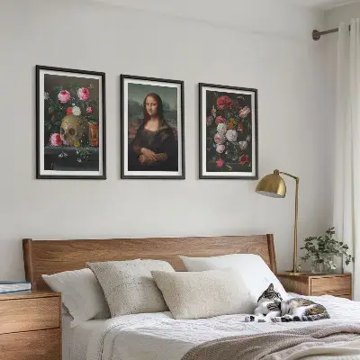 Portrét lebky Mona Lisa sada 3 obrazů