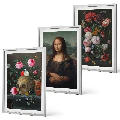 Portrét lebky Mona Lisa sada 3 obrazů