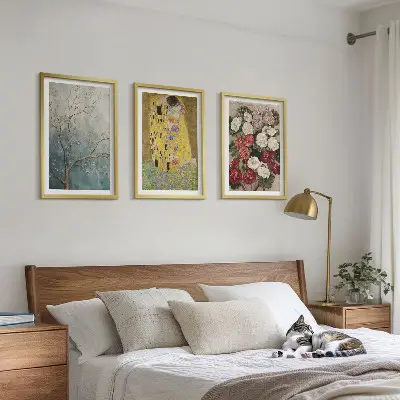 Obraz Květy stromu Klimt sada 3 kusů