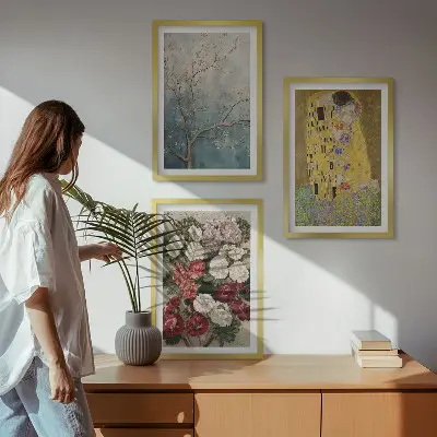 Obraz Květy stromu Klimt sada 3 kusů