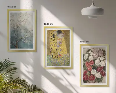 Obraz Květy stromu Klimt sada 3 kusů