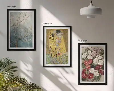 Obraz Květy stromu Klimt sada 3 kusů