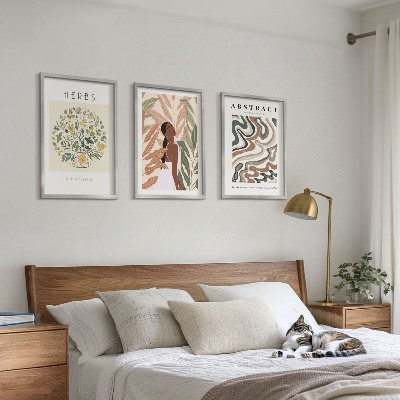 Kompozice obrazů na stěnu Boho pastelové minimalistické plakáty