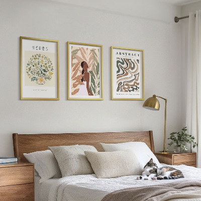Kompozice obrazů na stěnu Boho pastelové minimalistické plakáty