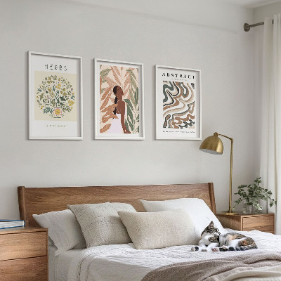 Kompozice obrazů na stěnu Boho pastelové minimalistické plakáty