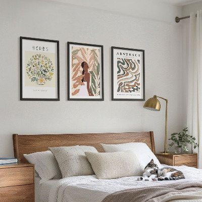 Kompozice obrazů na stěnu Boho pastelové minimalistické plakáty