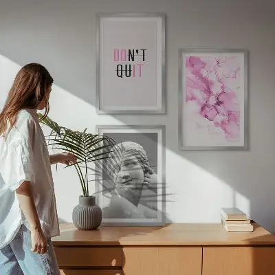 Sada obrazů do obývacího pokoje abstraktní akvarelová socha