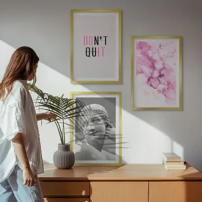 Sada obrazů do obývacího pokoje abstraktní akvarelová socha