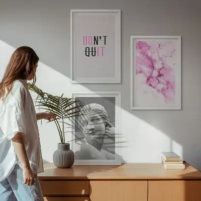 Sada obrazů do obývacího pokoje abstraktní akvarelová socha