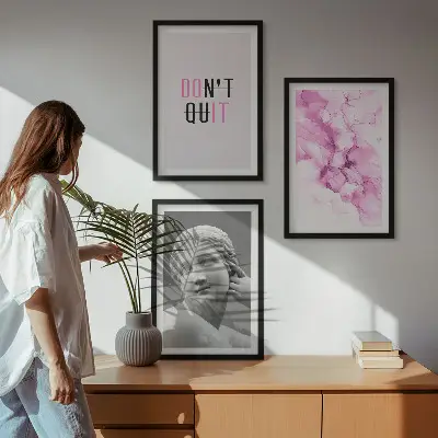 Sada obrazů do obývacího pokoje abstraktní akvarelová socha