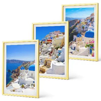 Kompozice obrazů na stěnu s motivem krajinné architektury Oia na Santorini