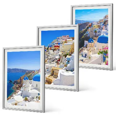 Kompozice obrazů na stěnu s motivem krajinné architektury Oia na Santorini