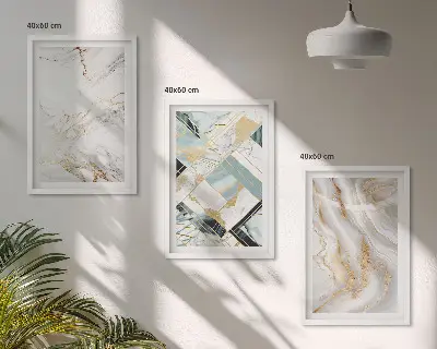 Sada obrazů do obývacího pokoje elegantní mramorové vzory