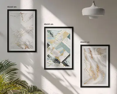 Sada obrazů do obývacího pokoje elegantní mramorové vzory