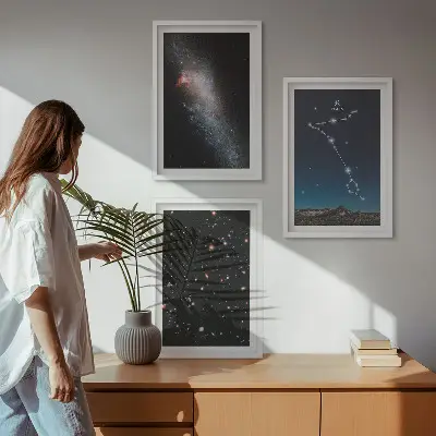 Kompozice obrazů na stěnu kosmické krajiny galaxie ryb