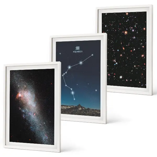 Sada obrazů do obývacího pokoje galaxie prostor Vodnář