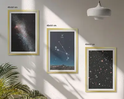 Sada 3 obrazů kosmické krajiny galaxií