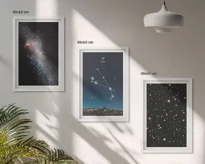 Sada 3 obrazů kosmické krajiny galaxií