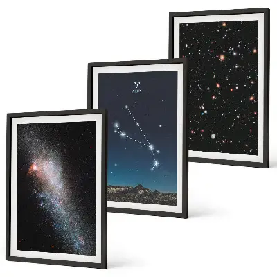 Sada 3 obrazů kosmické krajiny galaxií