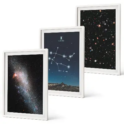 Sada obrazů do obývacího pokoje galaxie se znamením Blíženci