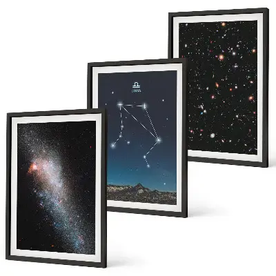 Kompozice obrazů na stěnu vesmírná galaxie a váhy nebe