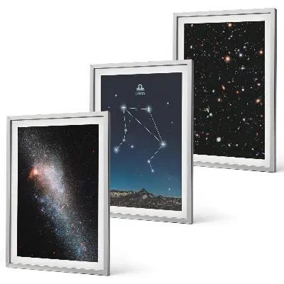 Kompozice obrazů na stěnu vesmírná galaxie a váhy nebe