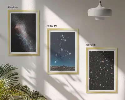Sada 3 obrazů Galaxie v souhvězdí Lva sada 3 obrazů