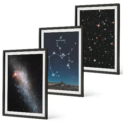 Sada obrazů do obývacího pokoje galaxie se souhvězdím Střelce ve vesmíru