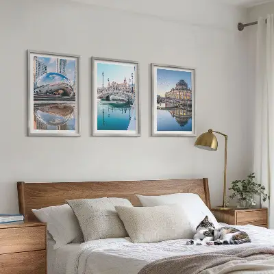 Architektura měst na vodě sada 3 obrazů