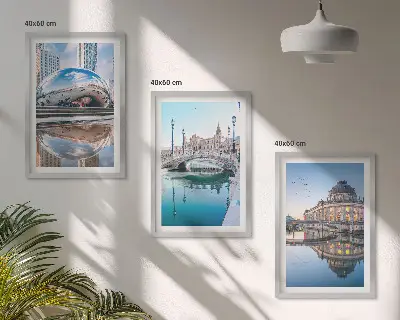 Architektura měst na vodě sada 3 obrazů
