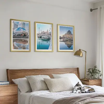 Architektura měst na vodě sada 3 obrazů