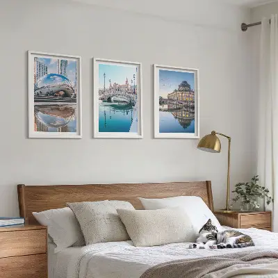 Architektura měst na vodě sada 3 obrazů