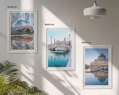 Architektura měst na vodě sada 3 obrazů